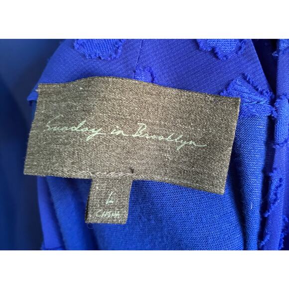 Sunday in Brooklyn Anthropologie Blouse Floral Blue Large - Picture 6 of 11